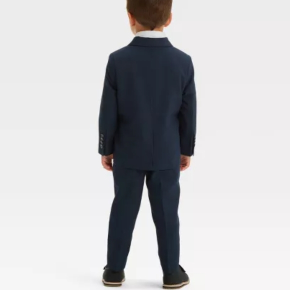 LIKE NEW Cat & Jack Toddler Boy's Navy Two Piece Black & Pants Suit Set Size 4T - Picture 2 of 16